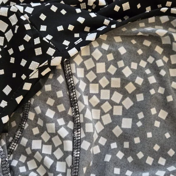 Laura Plus Black & White Square Polka-Dot A-Line Belted Midi Dress | Size 2X - Picture 6 of 8